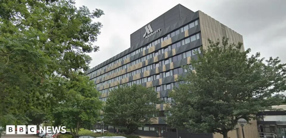 Exterior view of a Marriott hotel building