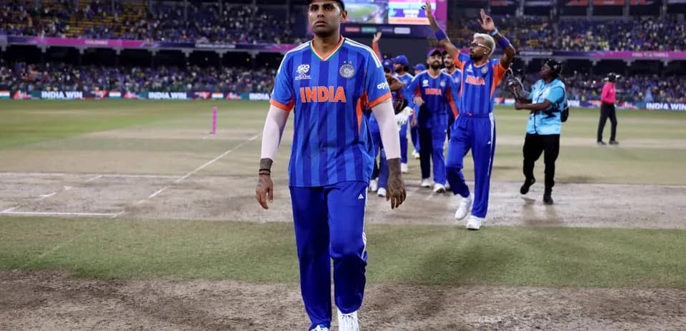 Indian cricket team celebrating victory on the field