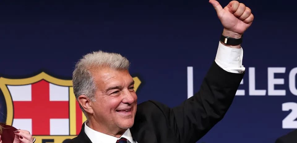Barcelona president celebrating at election event