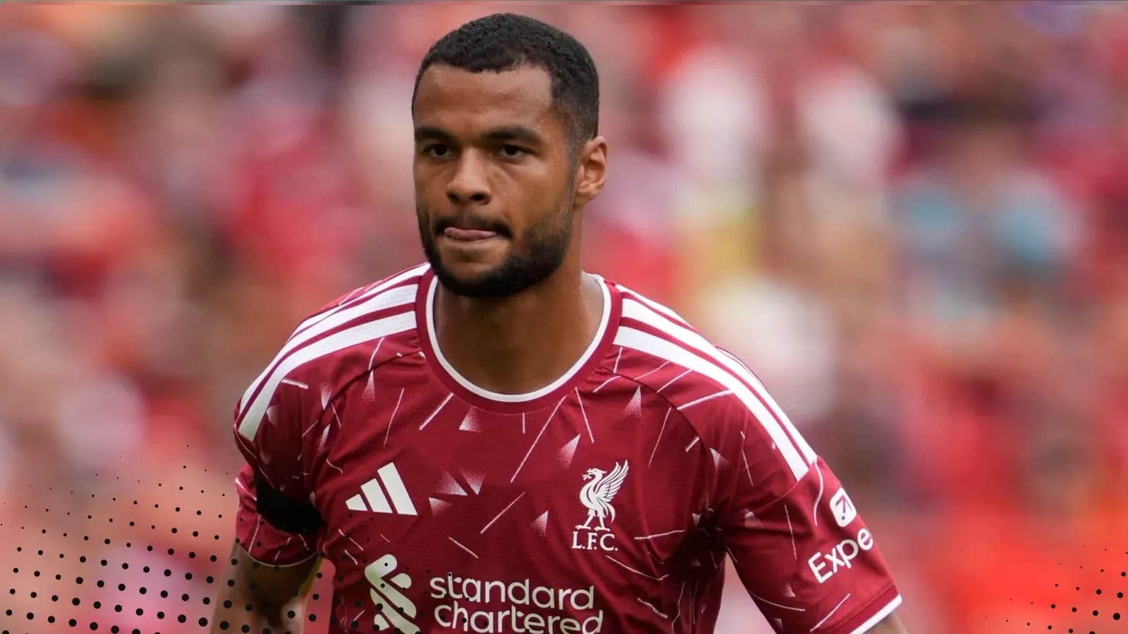 Player wearing Liverpool jersey during match warm-up Player wearing Liverpool jersey during match warm-up