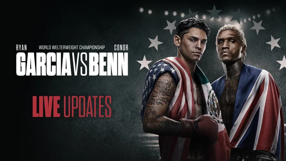Ryan Garcia and Conor Benn promotional image for match Ryan Garcia and Conor Benn promotional image for match