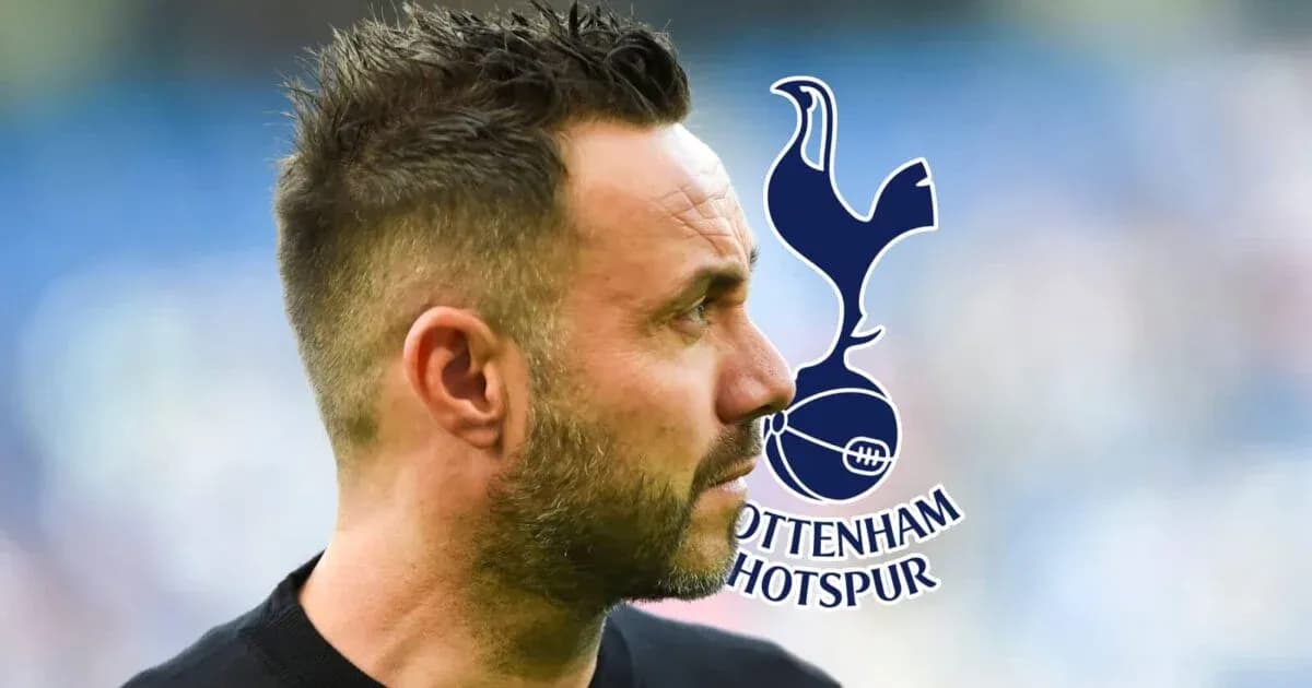 Man in profile with Tottenham Hotspur logo background Man in profile with Tottenham Hotspur logo background