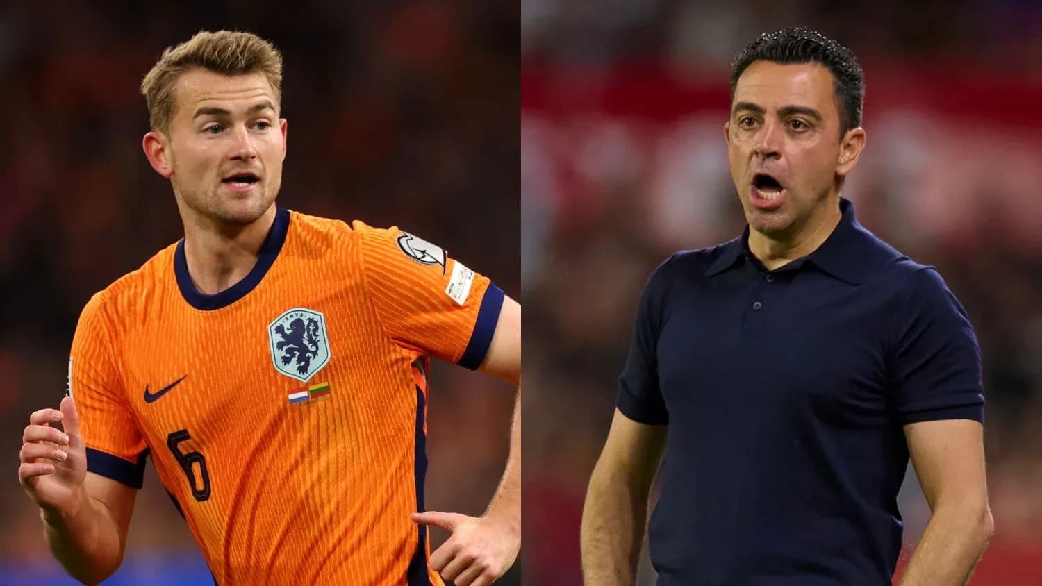 Player in orange jersey and coach on the sidelines Player in orange jersey and coach on the sidelines