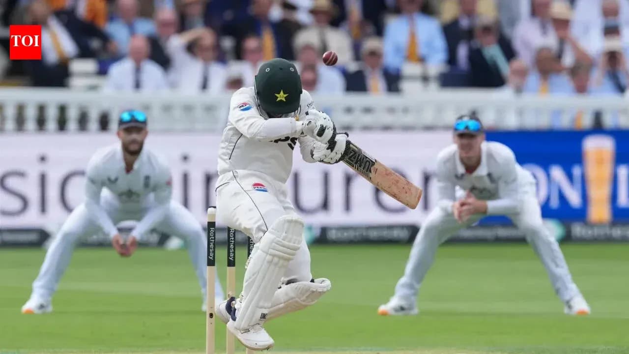 Batsman ducking to avoid a fast ball in cricket Batsman ducking to avoid a fast ball in cricket