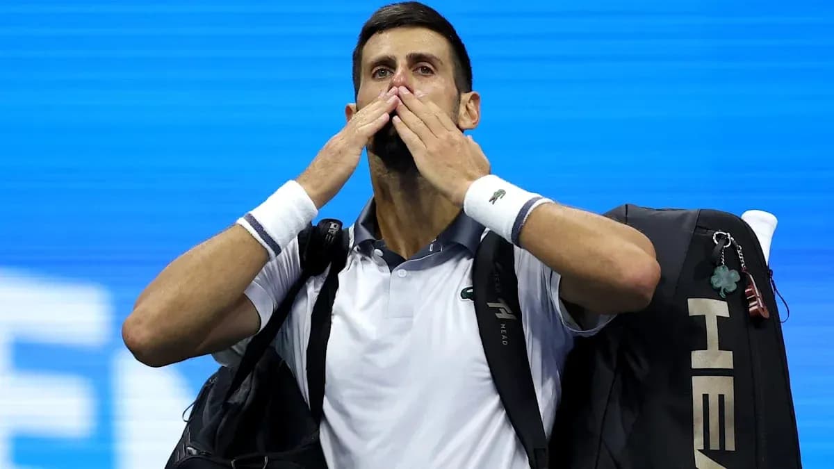Novak Djokovic blowing kisses after a match Novak Djokovic blowing kisses after a match