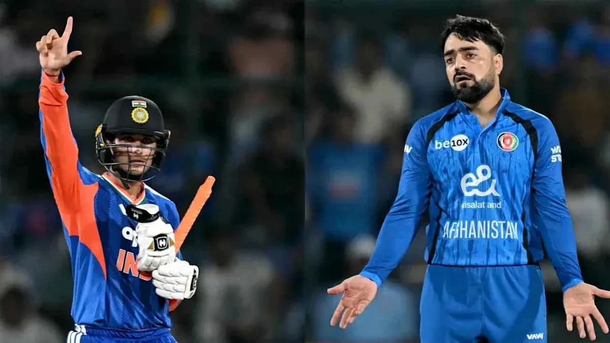 Cricketers from India and Afghanistan during match Cricketers from India and Afghanistan during match
