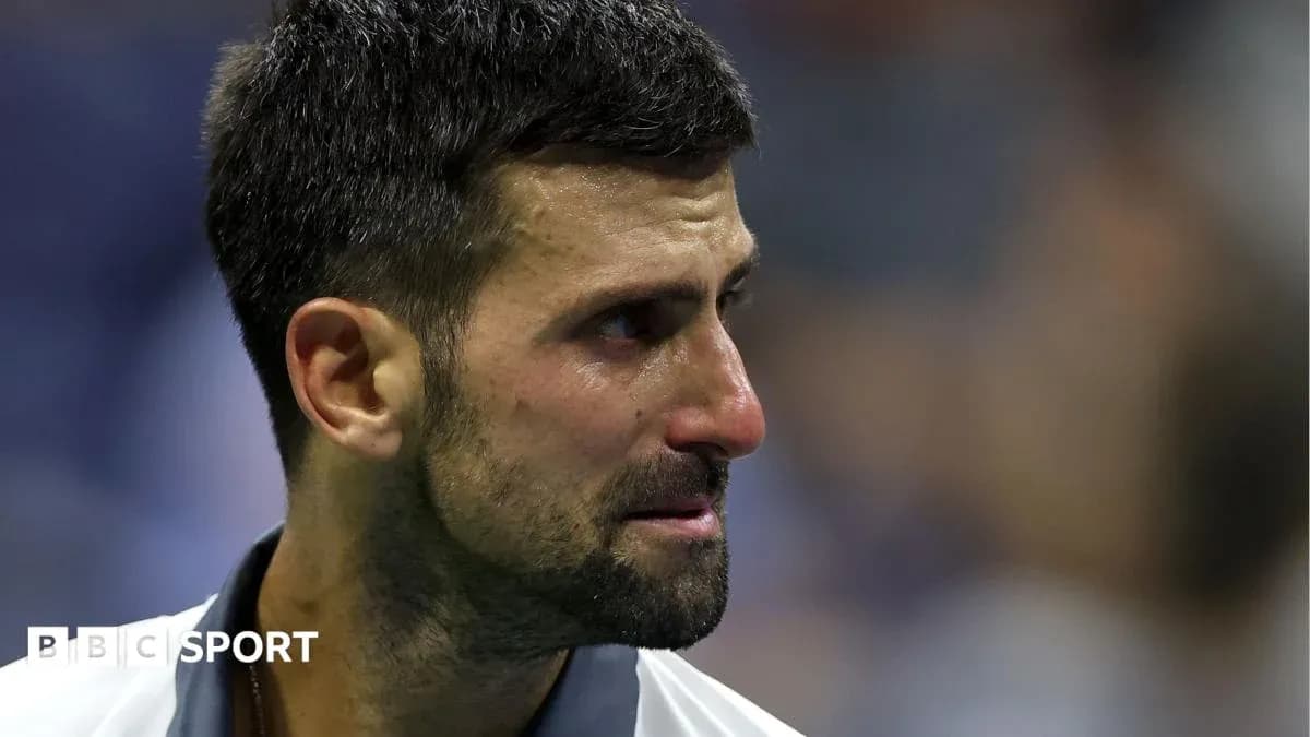 Tennis player with emotional expression during match Tennis player with emotional expression during match
