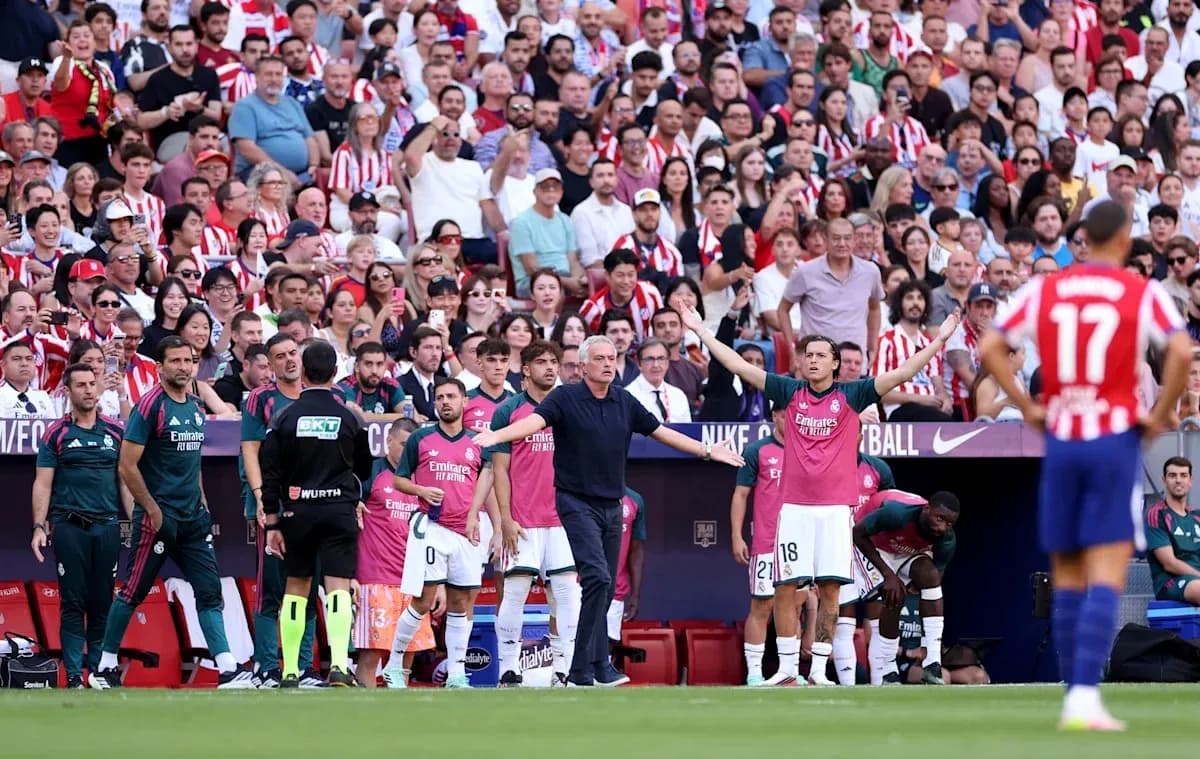 Manager gesturing to players on the sidelines during match Manager gesturing to players on the sidelines during match