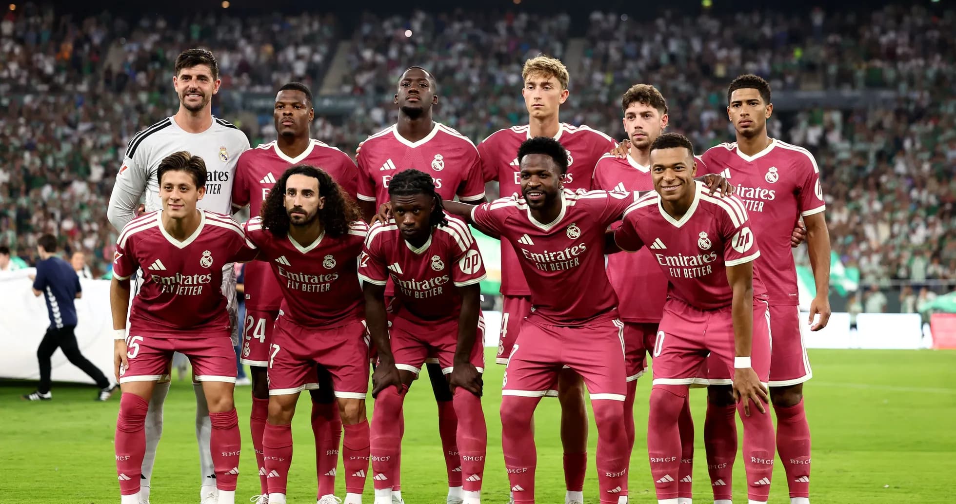 Real Madrid team posing for group photo before match Real Madrid team posing for group photo before match