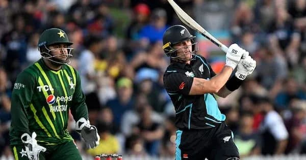 Batsman hitting the ball during New Zealand vs Pakistan match Batsman hitting the ball during New Zealand vs Pakistan match
