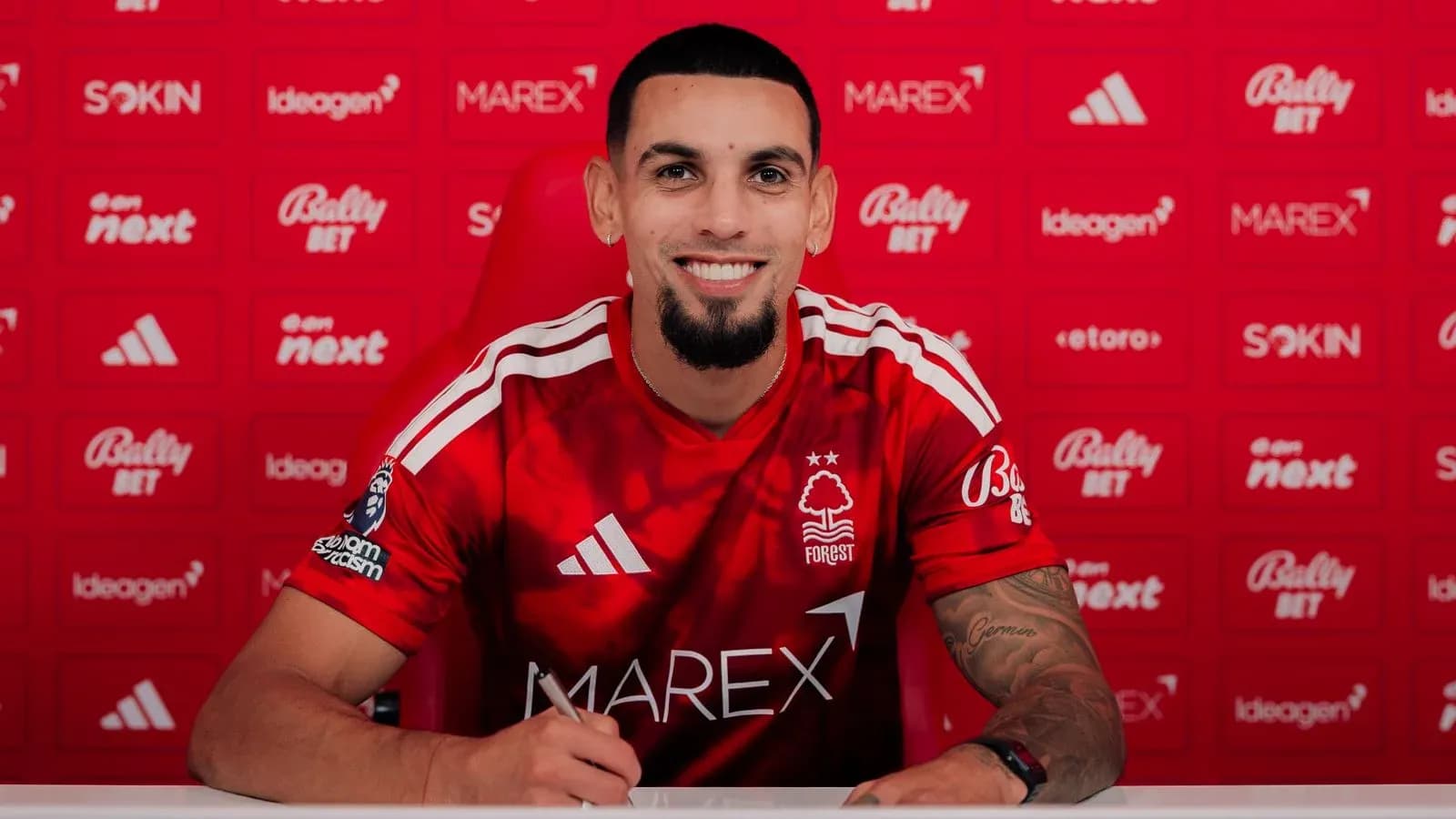 Player signing contract at Nottingham Forest announcement Player signing contract at Nottingham Forest announcement