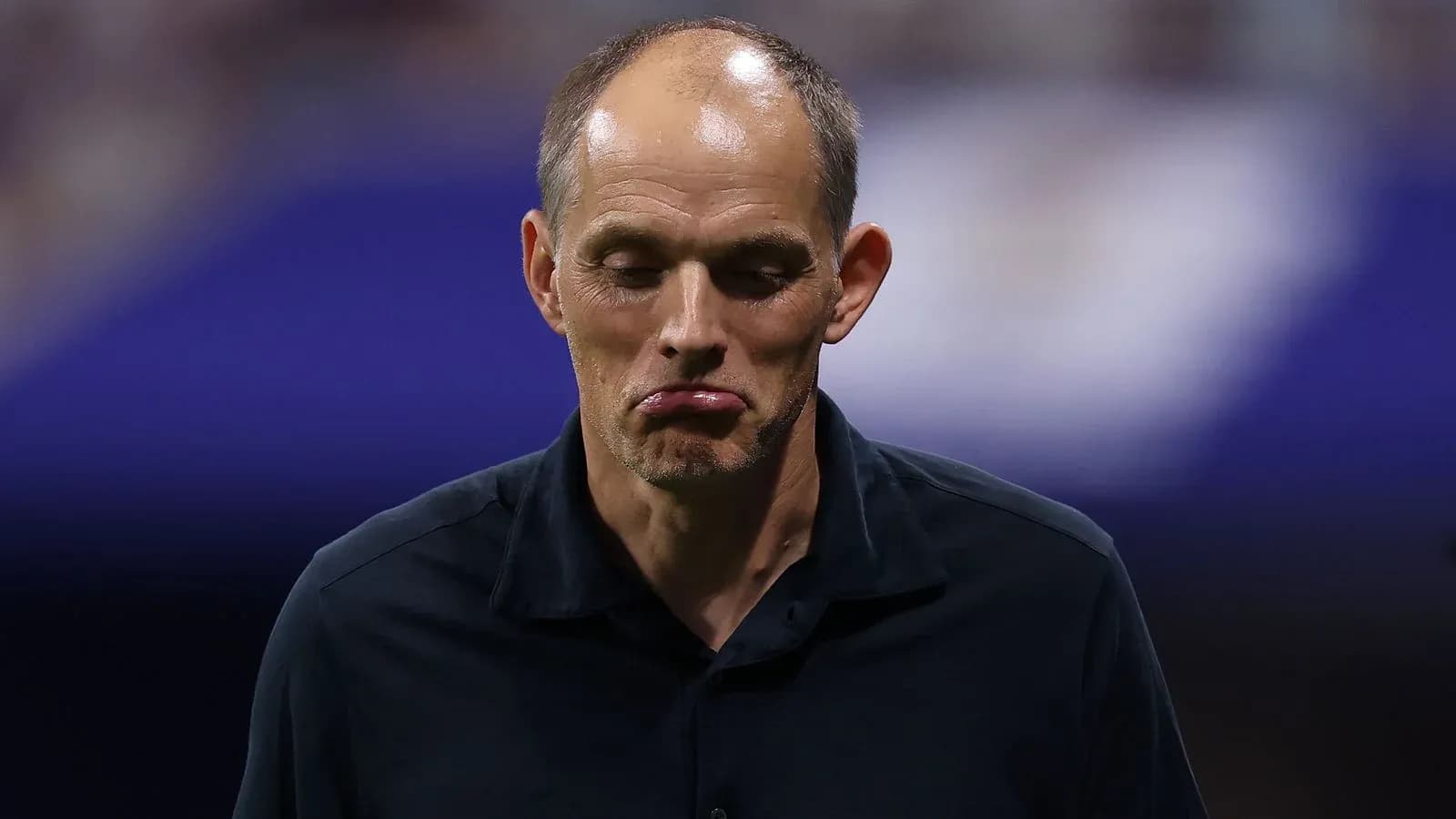 Coach with a serious expression during match Coach with a serious expression during match