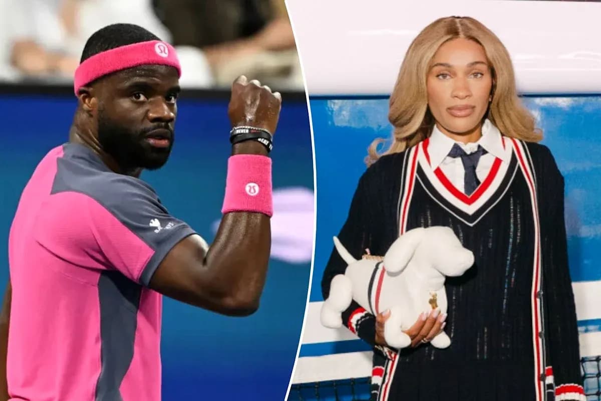 Tennis player celebrating and fashion model posing Tennis player celebrating and fashion model posing