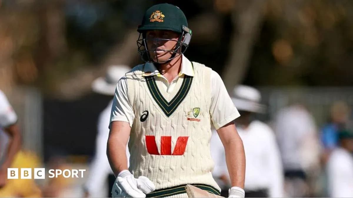 Cricketer in Australian kit walking on field Cricketer in Australian kit walking on field