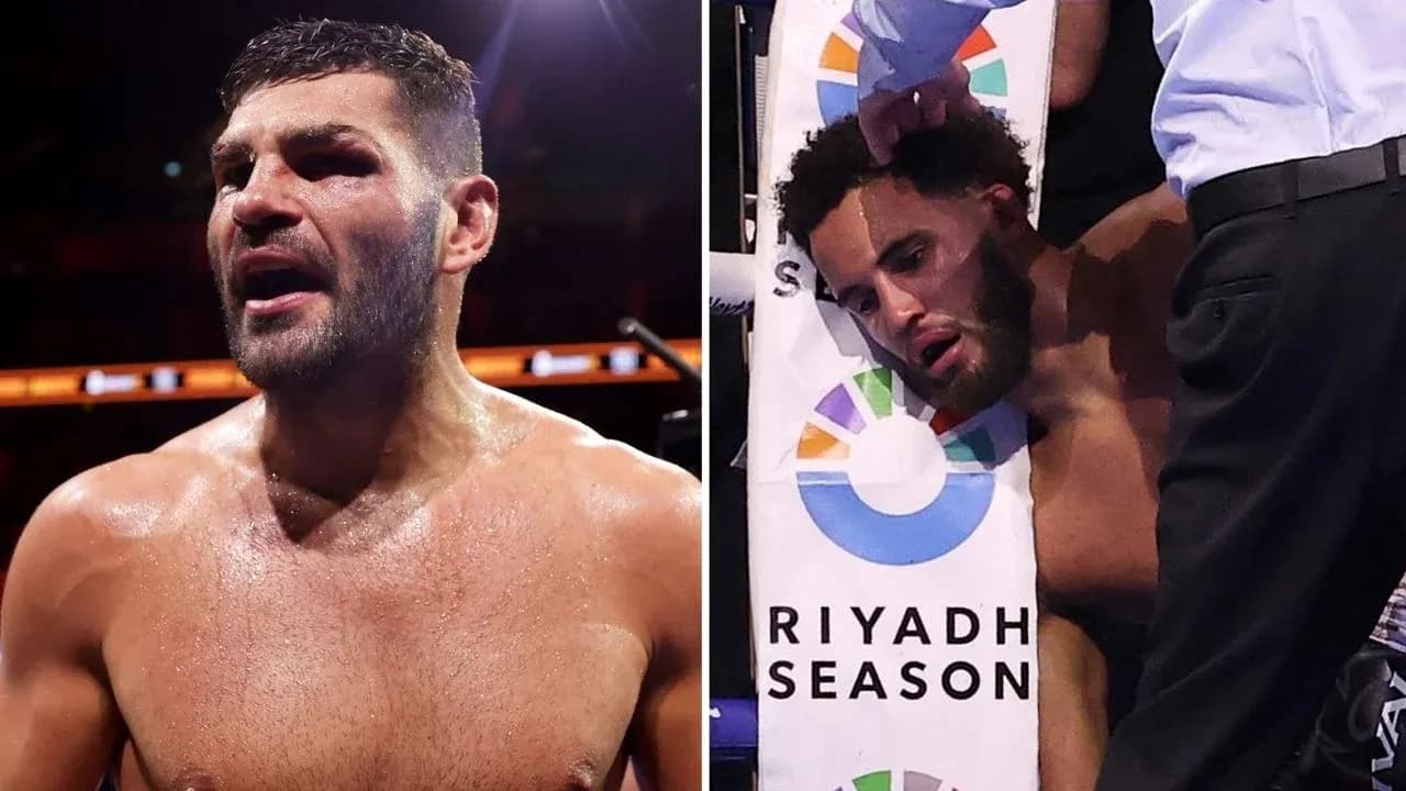 Boxers in ring after intense match, one injured Boxers in ring after intense match, one injured