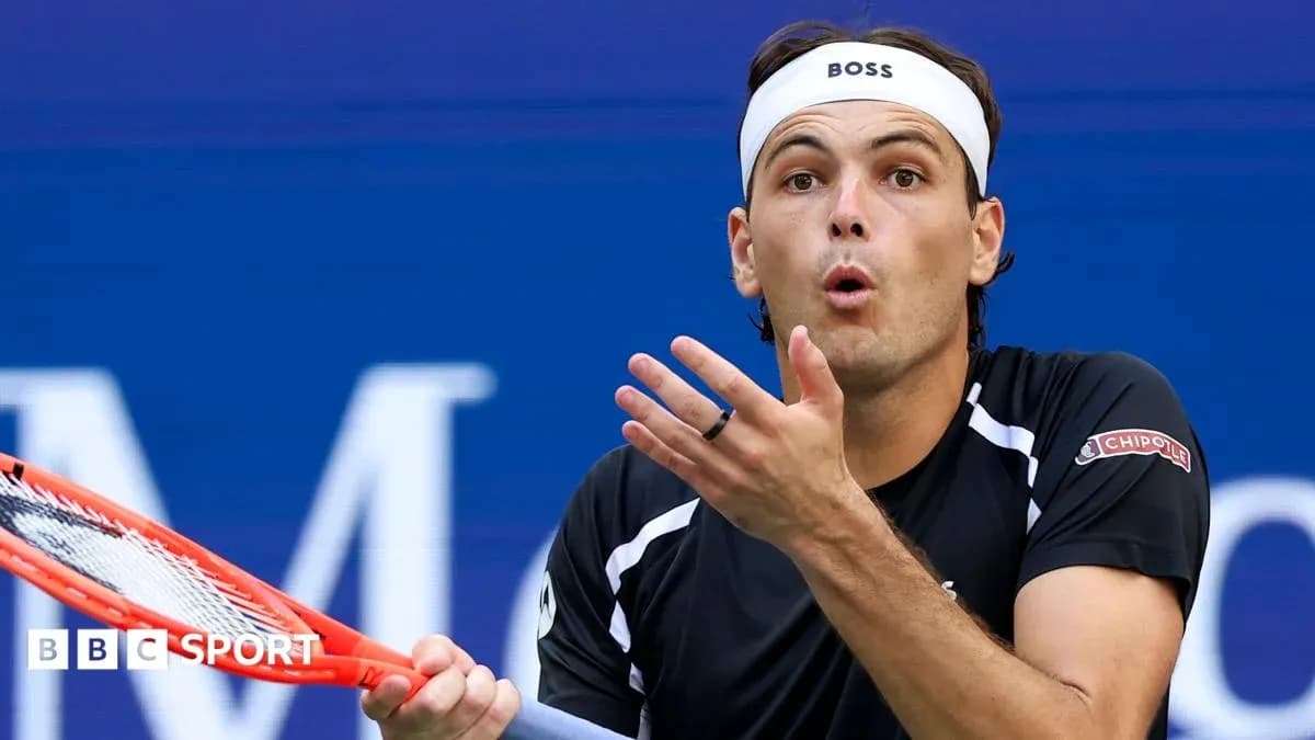 Tennis player reacting during a match on court Tennis player reacting during a match on court