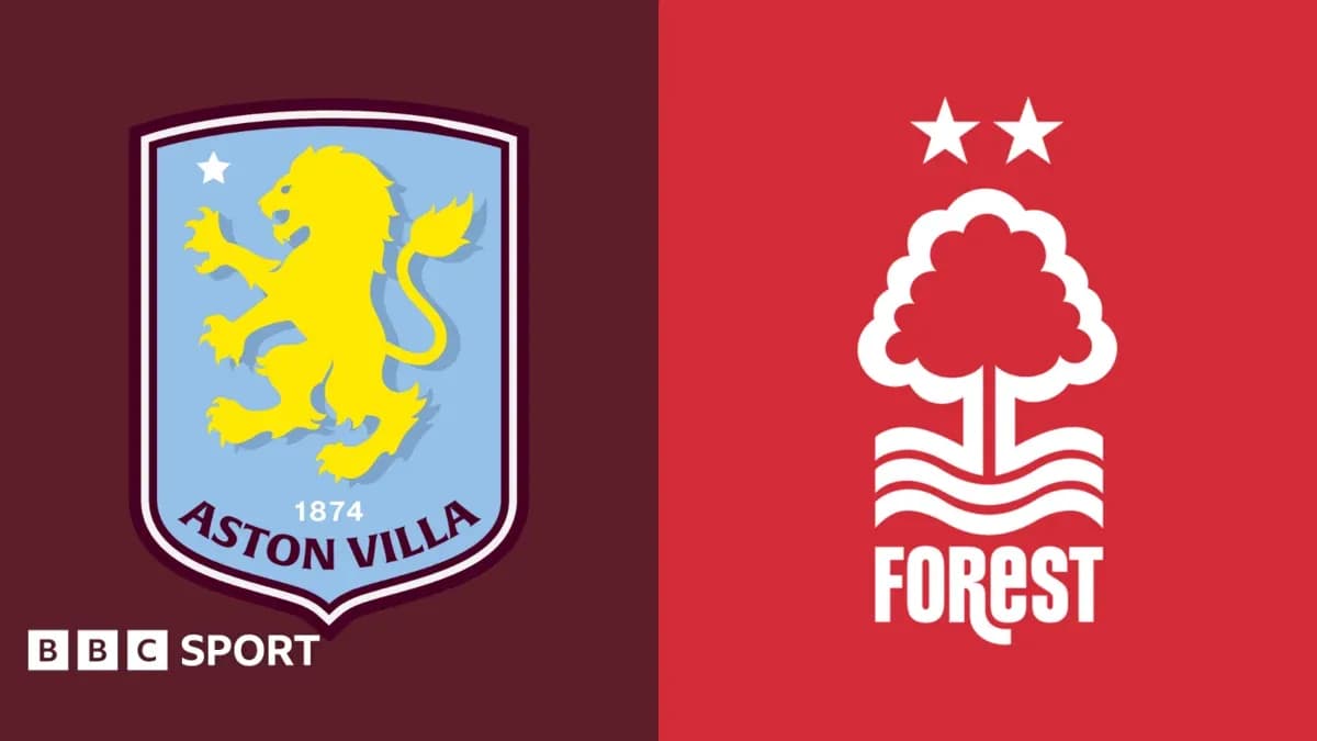Logos of Aston Villa and Nottingham Forest side by side Logos of Aston Villa and Nottingham Forest side by side
