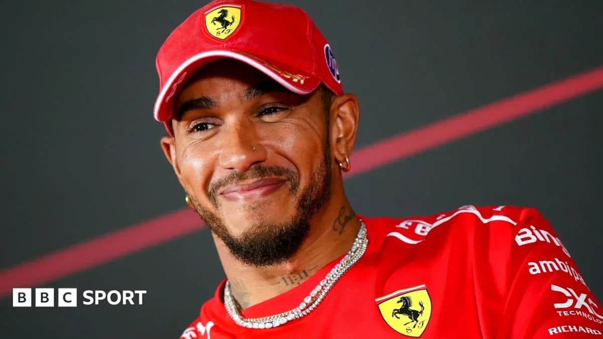 Driver wearing Ferrari cap during press event Driver wearing Ferrari cap during press event