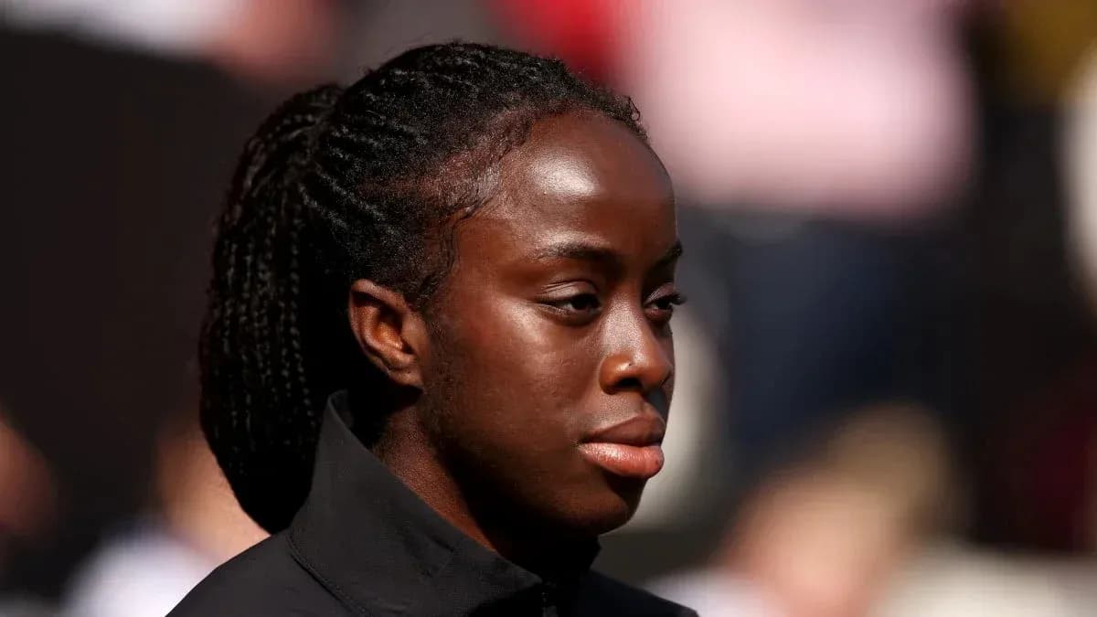 Athlete with braided hair during event Athlete with braided hair during event