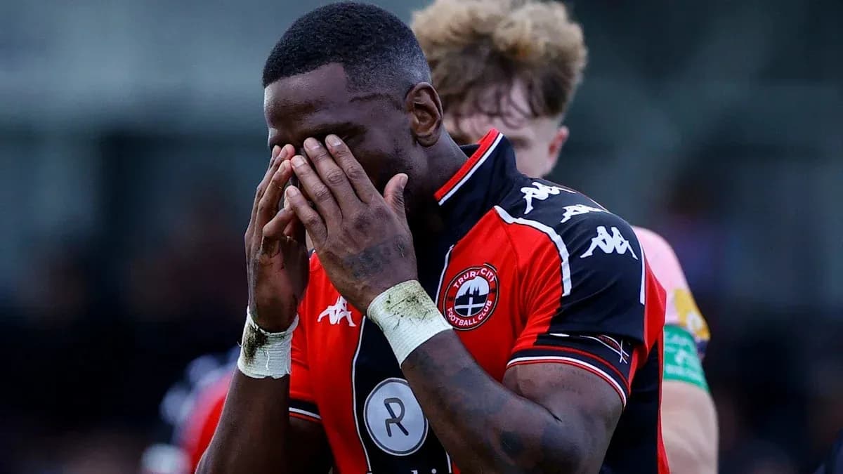 Player with hands on face during match Player with hands on face during match