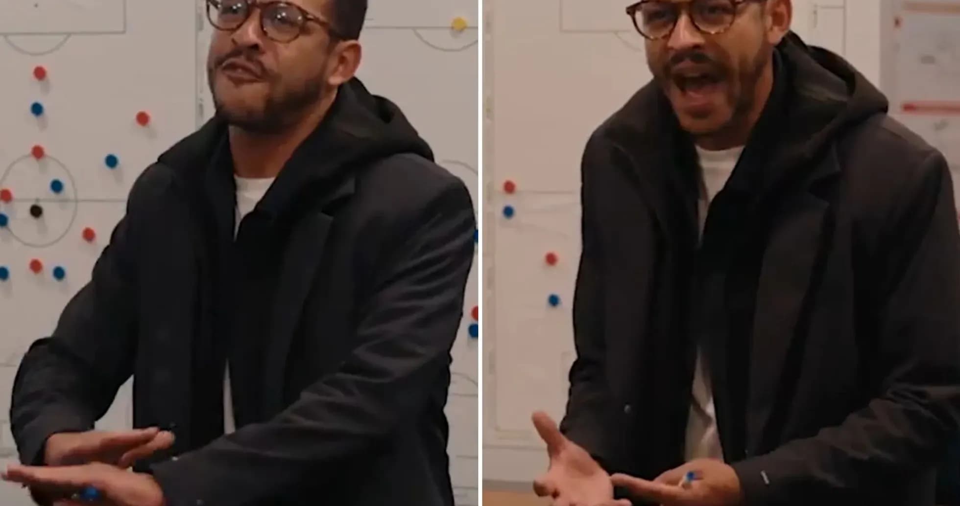 Coach explaining strategy during team meeting Coach explaining strategy during team meeting