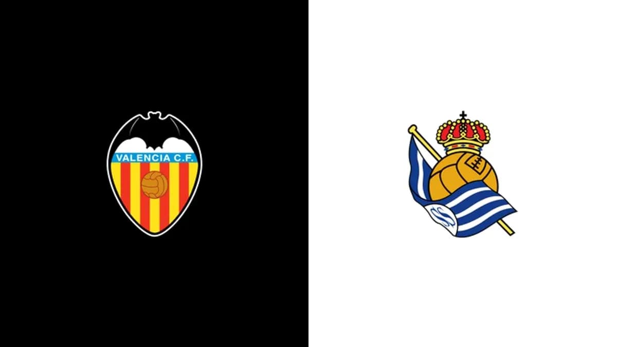 Logos of Valencia C.F. and Real Sociedad Logos of Valencia C.F. and Real Sociedad