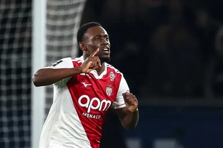 Player celebrating a goal for AS Monaco Player celebrating a goal for AS Monaco