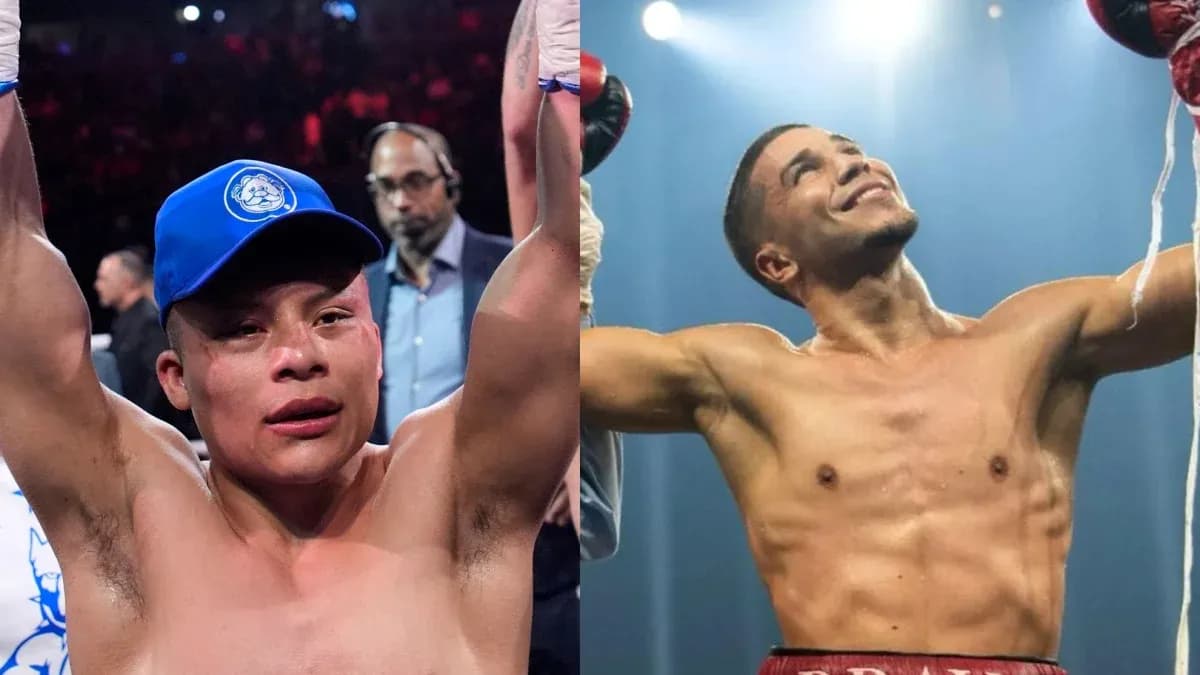 Two boxers celebrating after their matches Two boxers celebrating after their matches