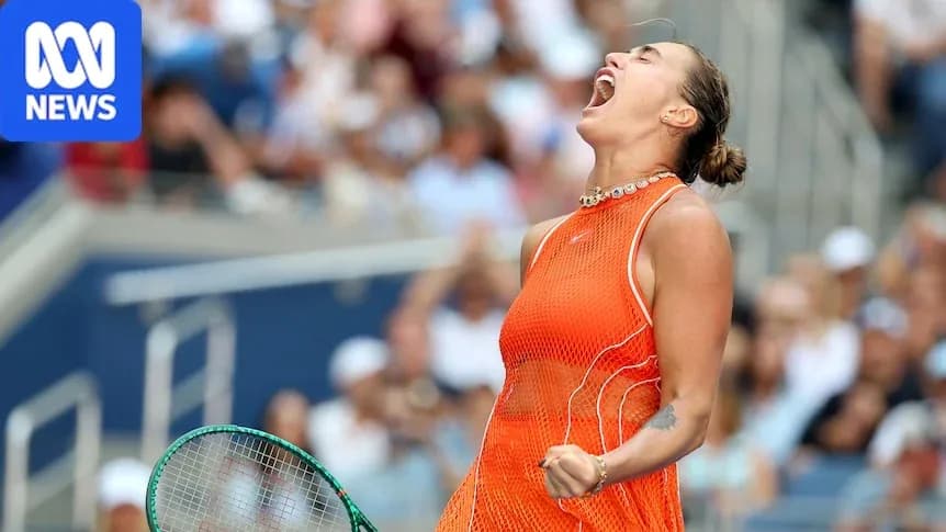 Tennis player celebrating with raised fist on court Tennis player celebrating with raised fist on court