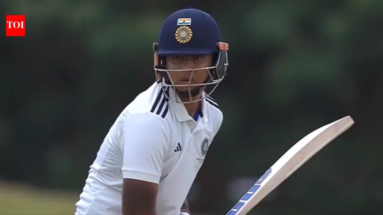 Batsman preparing to face a delivery in cricket match Batsman preparing to face a delivery in cricket match