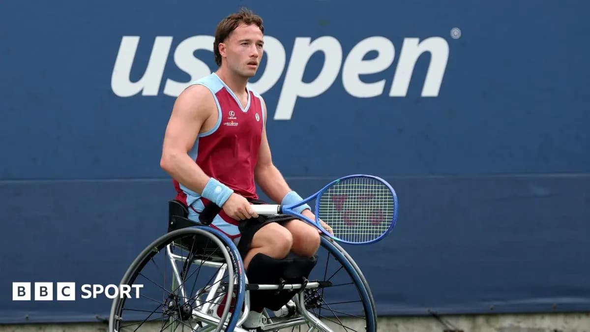 Wheelchair tennis player at US Open tournament Wheelchair tennis player at US Open tournament