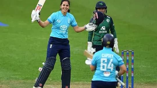 Batter celebrating after scoring during cricket match Batter celebrating after scoring during cricket match