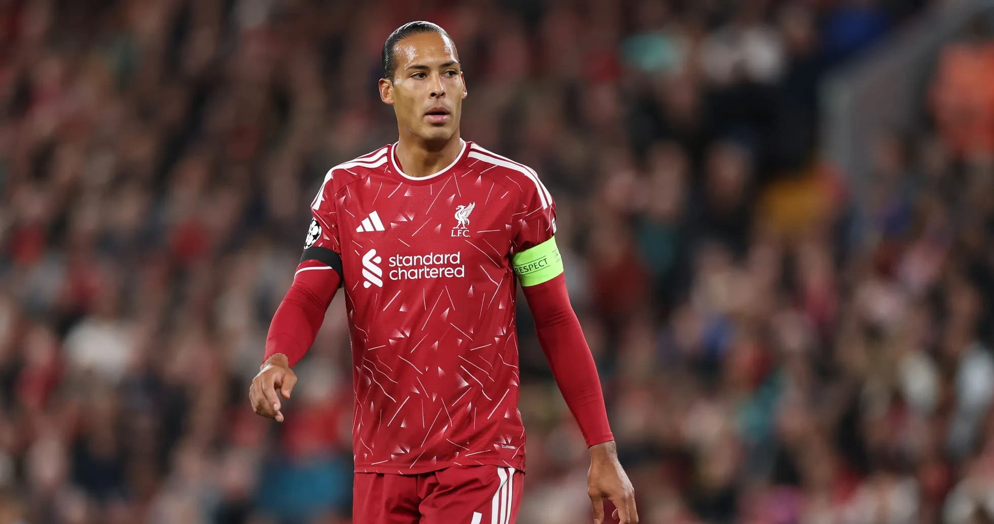 Liverpool player in red kit during match Liverpool player in red kit during match